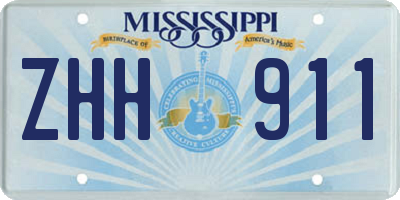 MS license plate ZHH911