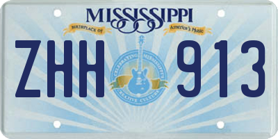 MS license plate ZHH913