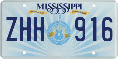 MS license plate ZHH916