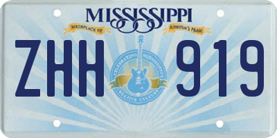 MS license plate ZHH919
