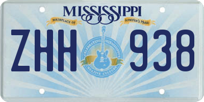 MS license plate ZHH938
