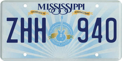 MS license plate ZHH940