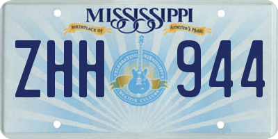 MS license plate ZHH944
