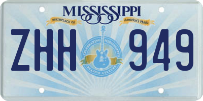 MS license plate ZHH949