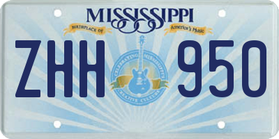 MS license plate ZHH950