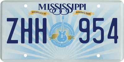 MS license plate ZHH954