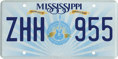 MS license plate ZHH955