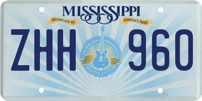 MS license plate ZHH960