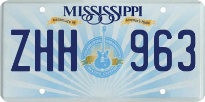 MS license plate ZHH963