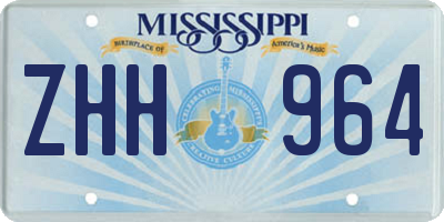 MS license plate ZHH964