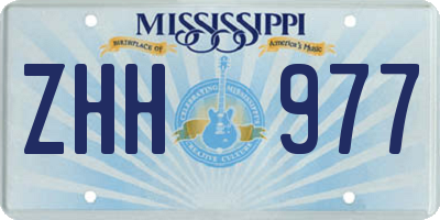 MS license plate ZHH977