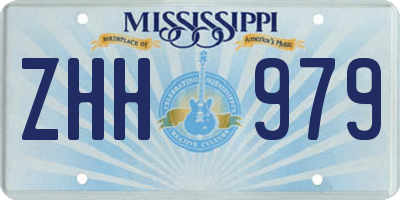 MS license plate ZHH979
