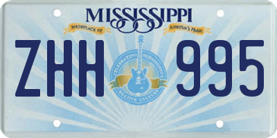MS license plate ZHH995