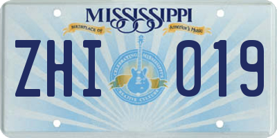 MS license plate ZHI019