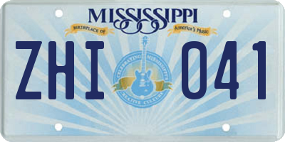MS license plate ZHI041