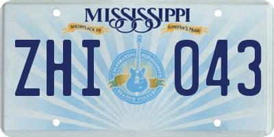 MS license plate ZHI043