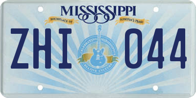 MS license plate ZHI044