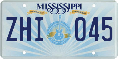 MS license plate ZHI045