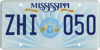MS license plate ZHI050