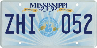 MS license plate ZHI052