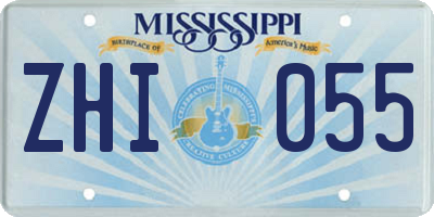 MS license plate ZHI055