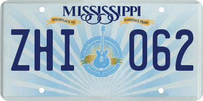 MS license plate ZHI062