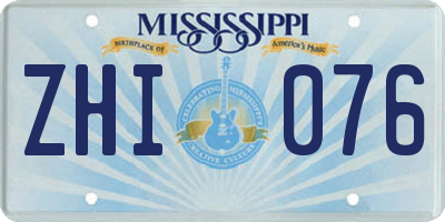 MS license plate ZHI076
