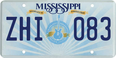 MS license plate ZHI083