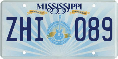 MS license plate ZHI089