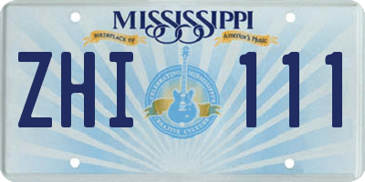 MS license plate ZHI111