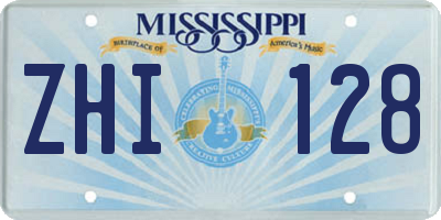 MS license plate ZHI128