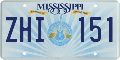 MS license plate ZHI151