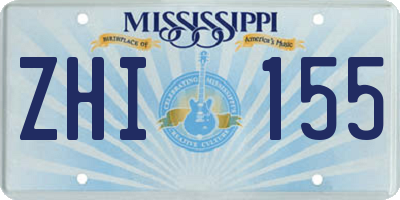 MS license plate ZHI155