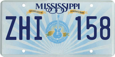 MS license plate ZHI158