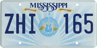 MS license plate ZHI165
