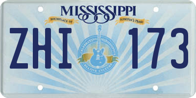 MS license plate ZHI173