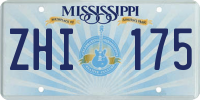 MS license plate ZHI175