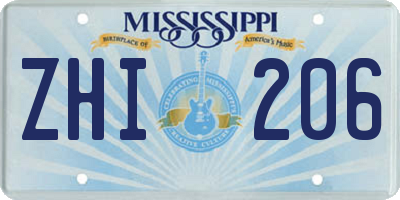 MS license plate ZHI206