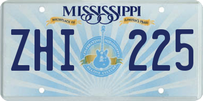 MS license plate ZHI225