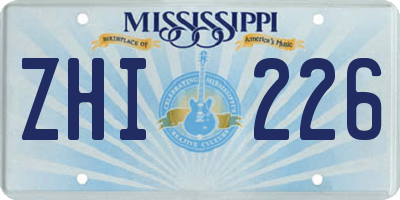 MS license plate ZHI226