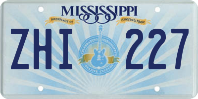 MS license plate ZHI227