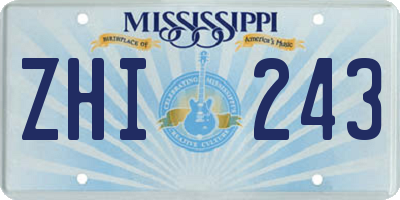 MS license plate ZHI243