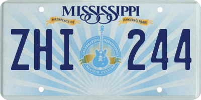 MS license plate ZHI244