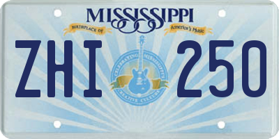 MS license plate ZHI250