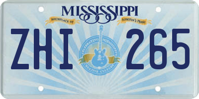 MS license plate ZHI265