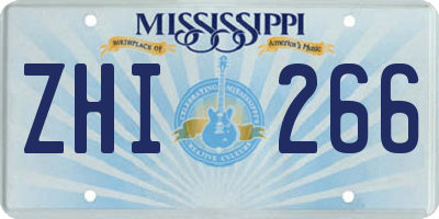 MS license plate ZHI266