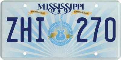 MS license plate ZHI270