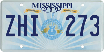 MS license plate ZHI273