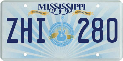 MS license plate ZHI280