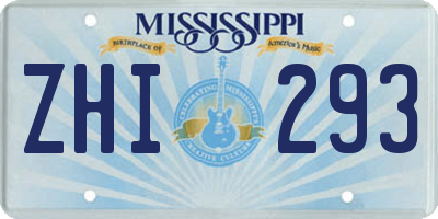 MS license plate ZHI293